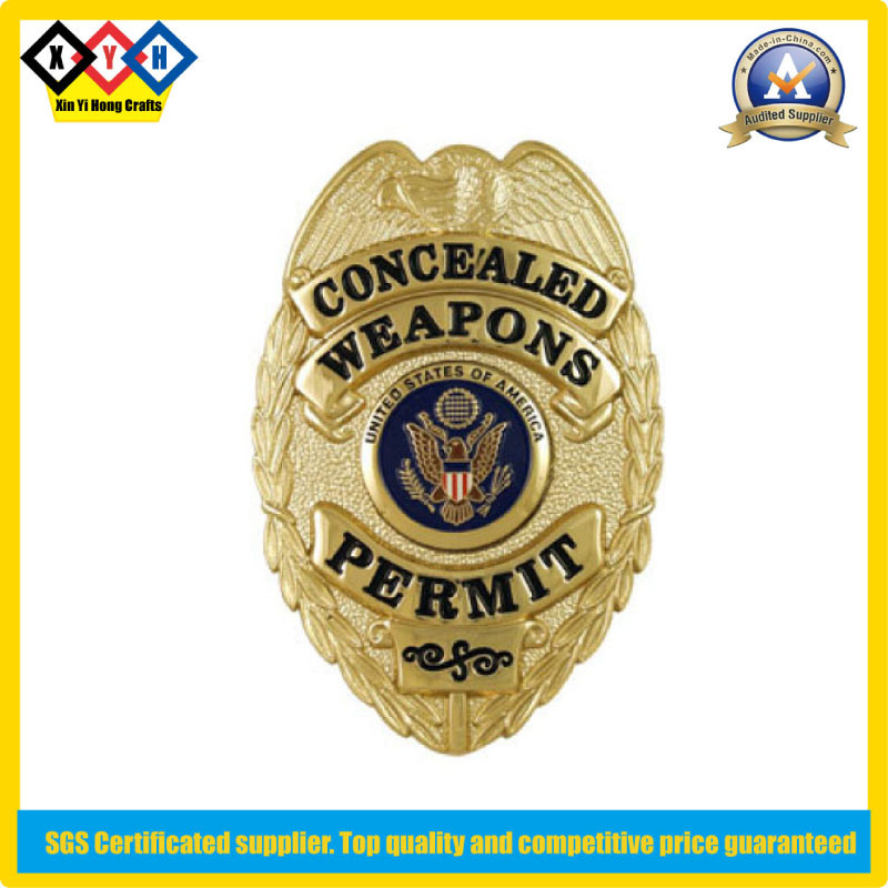 Gold Finish Custom Security Badge/Police Badge