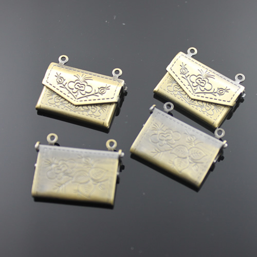 Bronze Mini-Bag Photo Lockets Pendants Jewellery (04713)