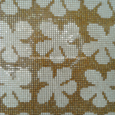 Gold/White Glazed Jade Marble Mosaic