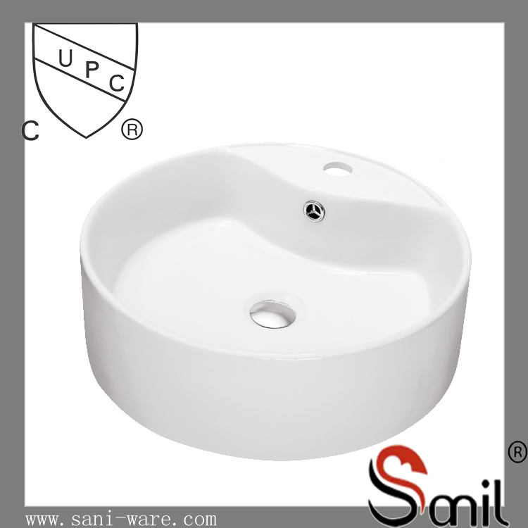 Cupc Beautiful Round Ceramic Art Bathroom Washing Sink (SN103)