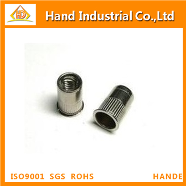 Reduced Head Knurled Body Open End Rivet Nut Hardware