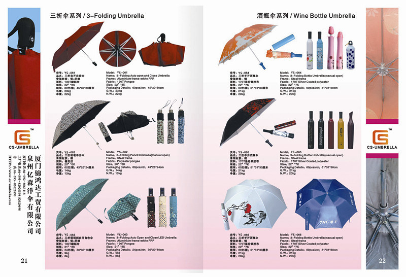 Three Fold Manual Open Pass Bottle Umbrella (P006)