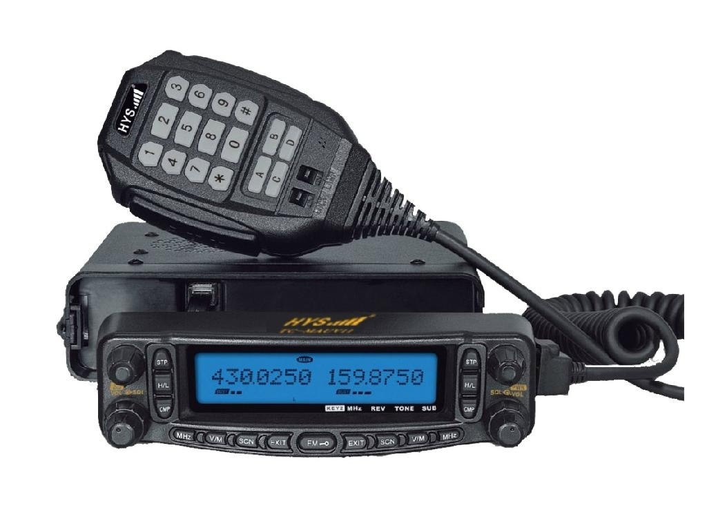 New FM Radio Built-in Dual Band Mobile 2-Way Radio Tc-Mauv11 with Large LCD Display + Free Programming Cable