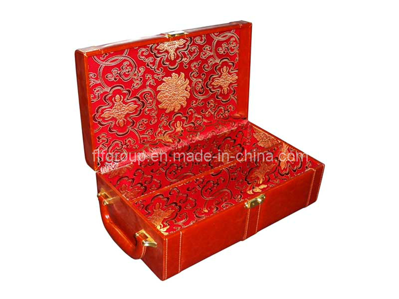 Decorative Gift Package Recycled Wholesale Leather Wine Box (FG8014)