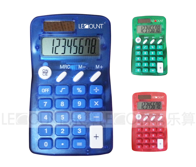 8 Digits Dual Power Pocket Calculator with Various Optional Colors (LC320)