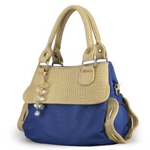Fashion Contrast Color PU Leather Handbag (MD25599)
