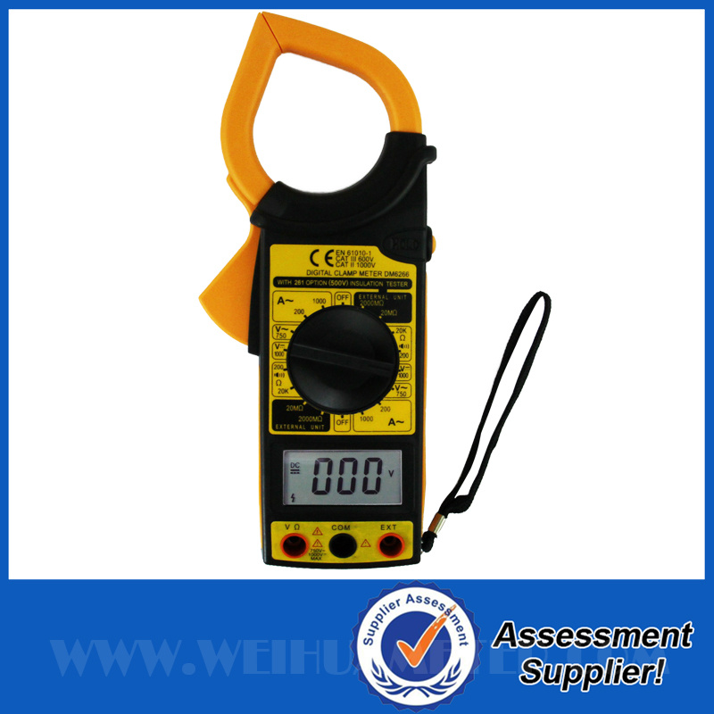 Digital Clamp Meter with Unit Symbol Display Non-Slip Design (DM6266)