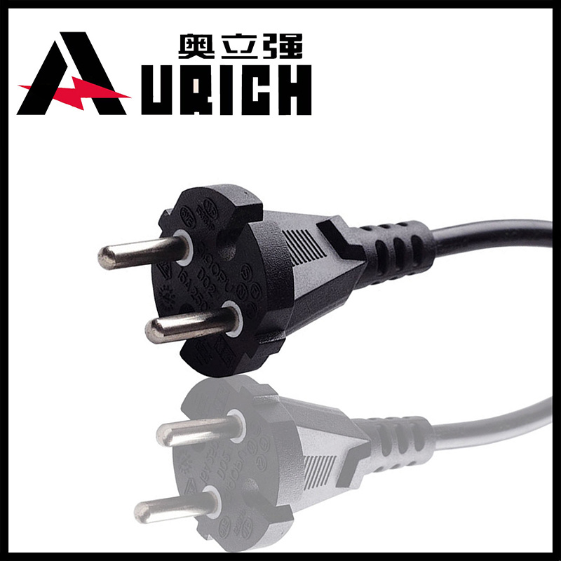 European 16A 2-Pin Power Cord Plug with VDE Approved Power Cables