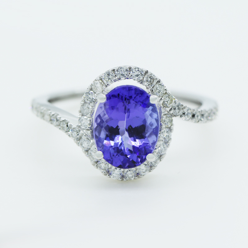 Halo Designed Fashion Jewellery 925 Sterling Silver Sapphire Ring
