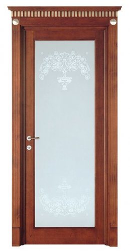 Italy Style Interior Wood Glass Flush Door
