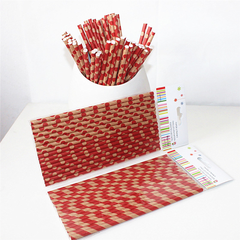 Colorful Kraft Paper Drinking Straw with Different Designs for Party