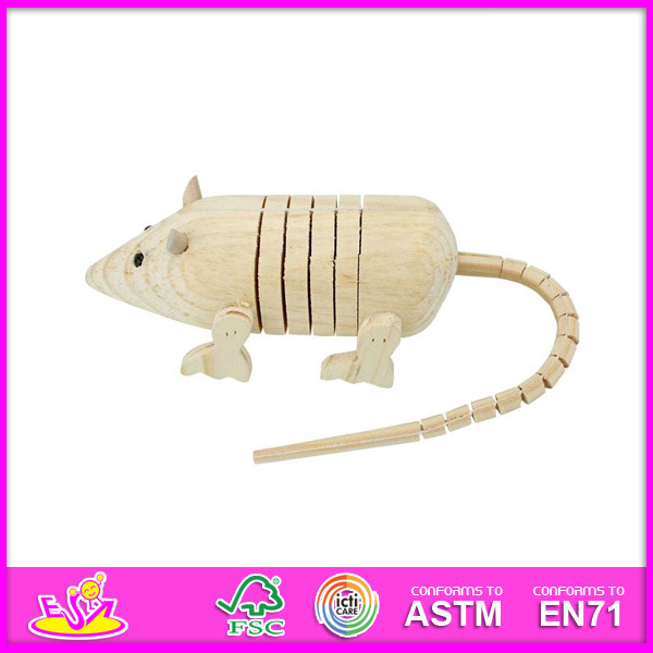 2014 New Kids Wooden Animal Painting Toys, Wooden DIY Children Painting Toys, Hot Sale Mouse Style Baby DIY Painting Toys W03A034