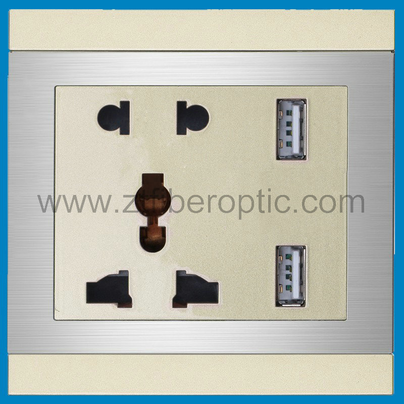 Multi-Standard USB Power Outlet with Surge Protector