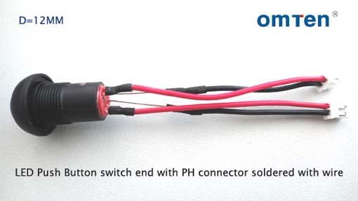 Momentary Push Switch with Wire Soldered and Connecor on The End