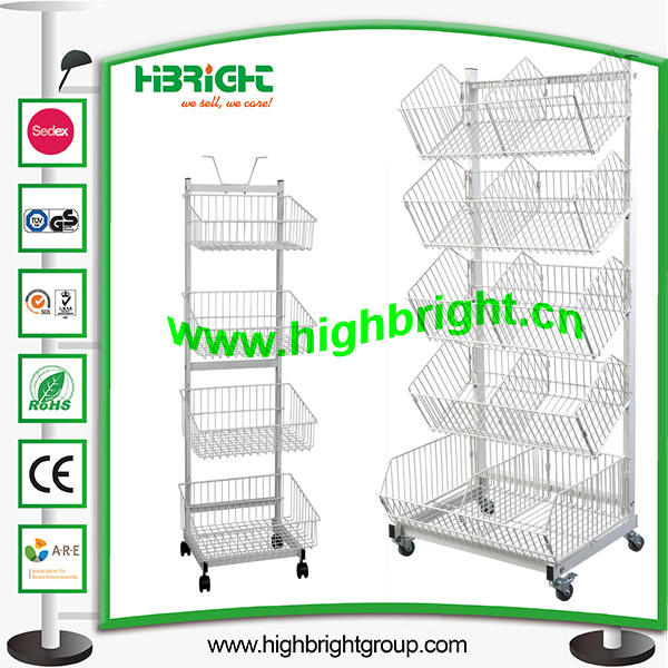 5 Tier Wire Basket Rack for Promotion