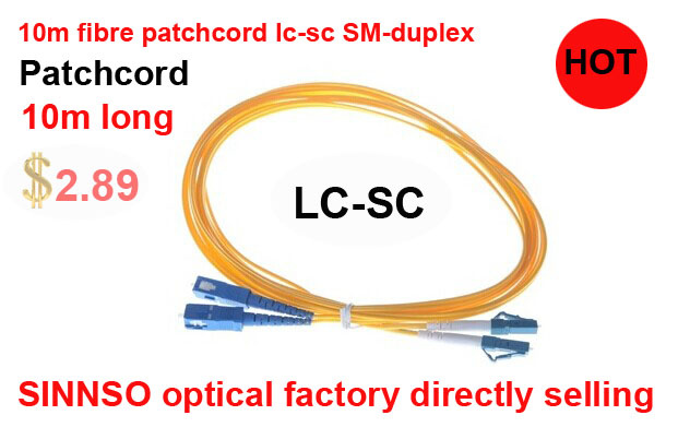 10m Fibre Patchcord LC-Sc Sm Duplex