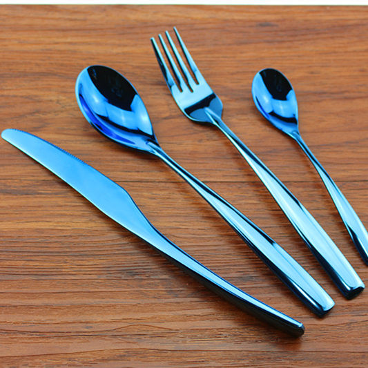 Popular 18/10 Gold Cutlery Set/Flatware Blue/Tableware Gold