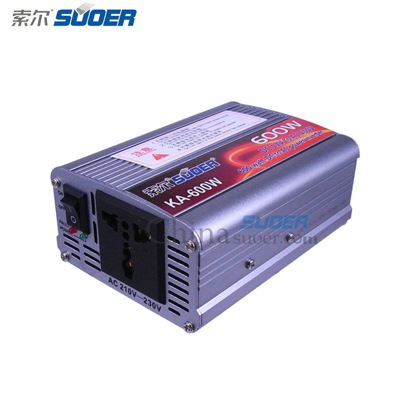 Suoer 2015 New Car Power Inverter 600W Modified Sine Wave Inverter DC 12V to AC 220V Car Inverter (KA-600W)
