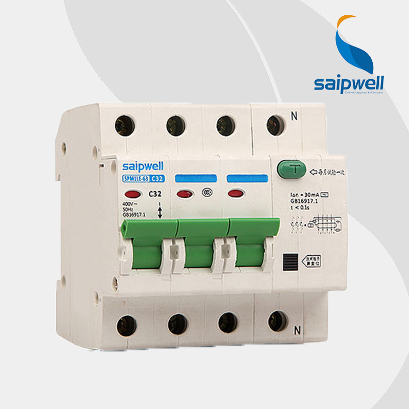 Saipwell High Quality 3p Earth Leakage Circuit Breaker with IEC Certificate (SPM1-3LE-63)
