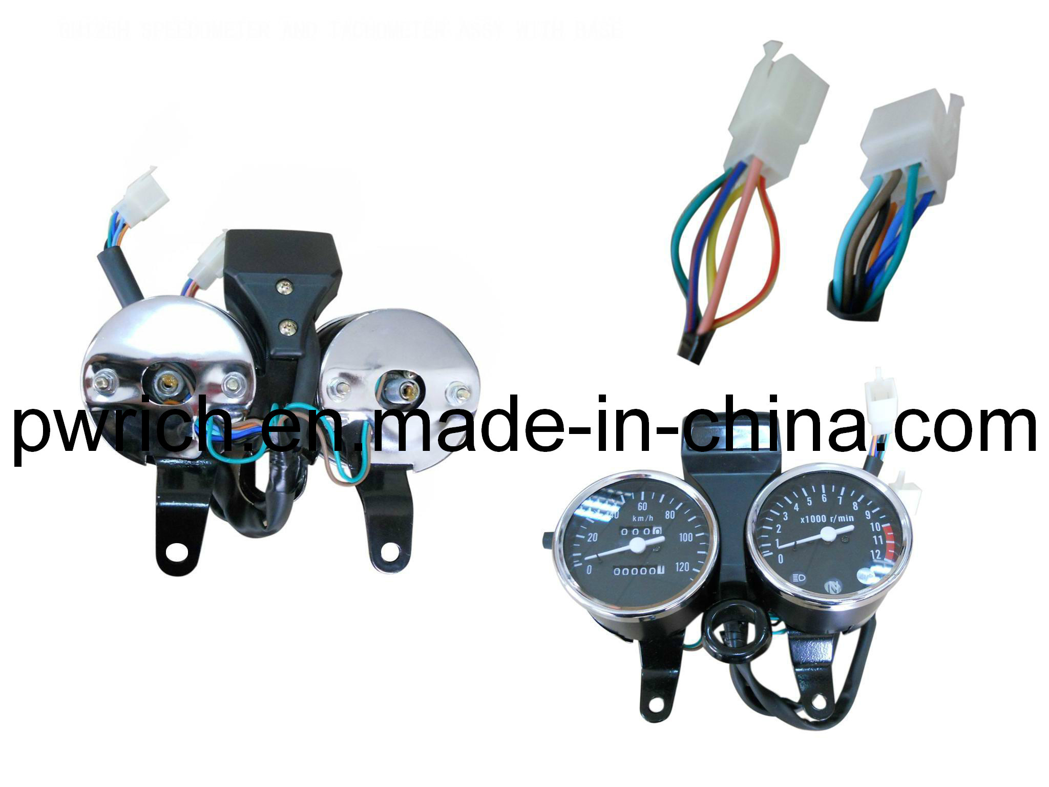 Motorcycle Speedometer and Tachometer Assy with Base, Gn125h