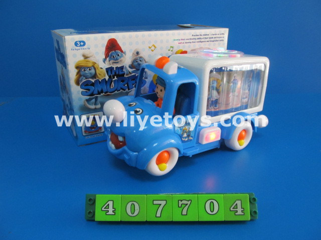 Battery Operated Toy Car B/O Cartoon Car Toy with Music & Light (407704)