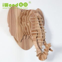 Wood Deer Head Crafts, Artificial Wood Elephant Head Crafts Wdm07m