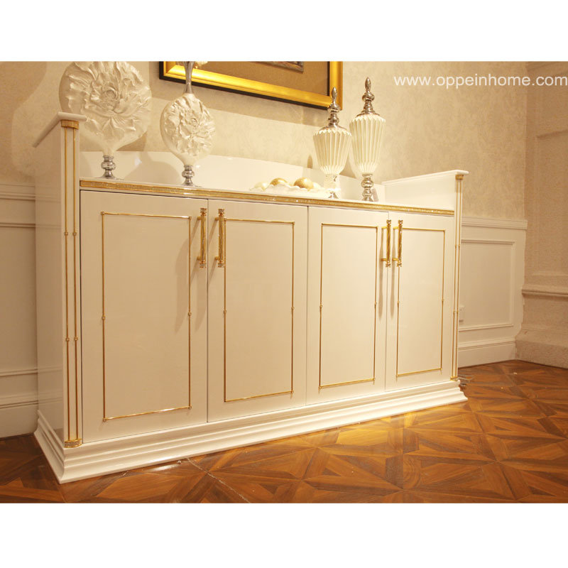 Oppein White High Glossy Lacquer Sideboard (CG111043)
