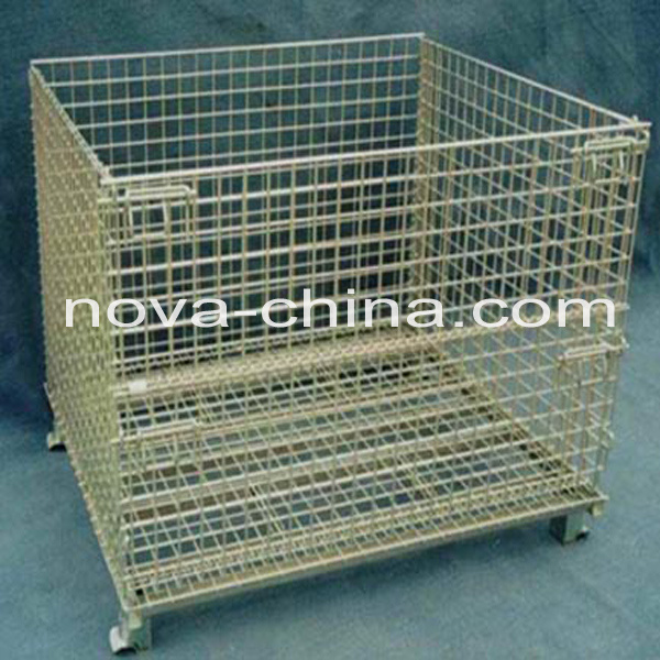Warehouse of Mesh Box Wire Cage Metal Bin Storage
