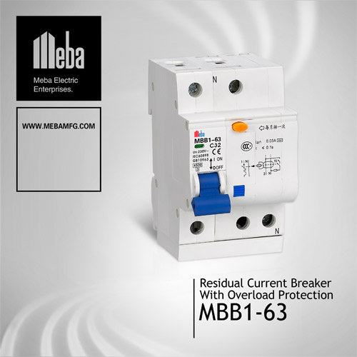 Meba Residual Current Breaker with Overload Protection (RCCB) (MBB1-63)