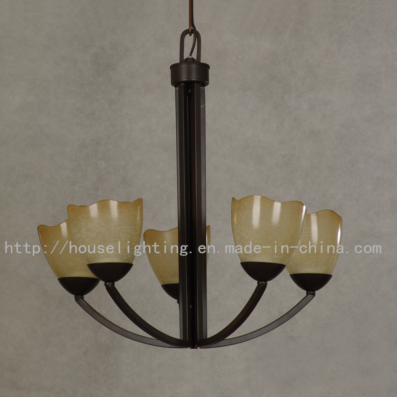 Antique Chandelier with Glass Shade (CH-850-5224X5)