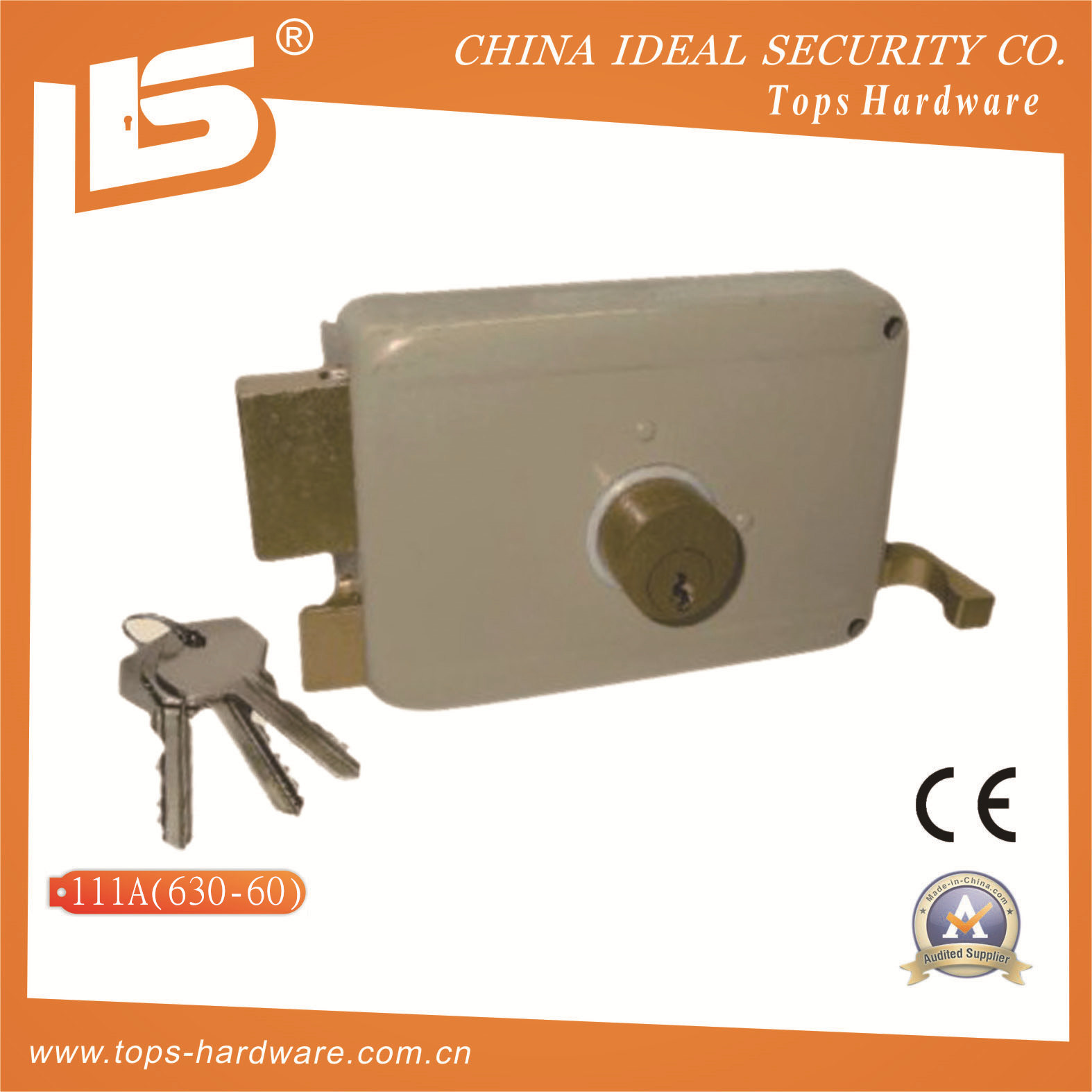 Security High Quality Door Rim Lock (111A/630-60)