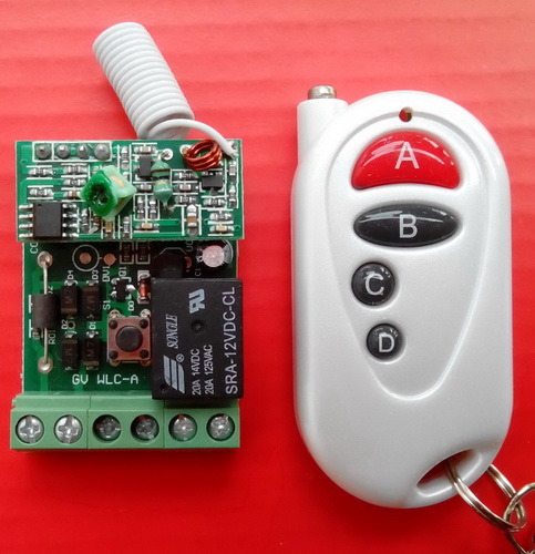 Learning Type 12V Receiver Power Wireless Remote Control Switch Module