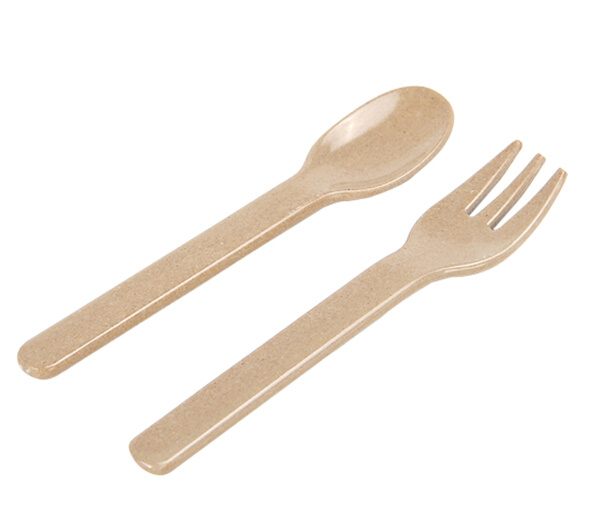 Rice Husk Fibre Tableware Set/ Kid's Fork and Spoon Set