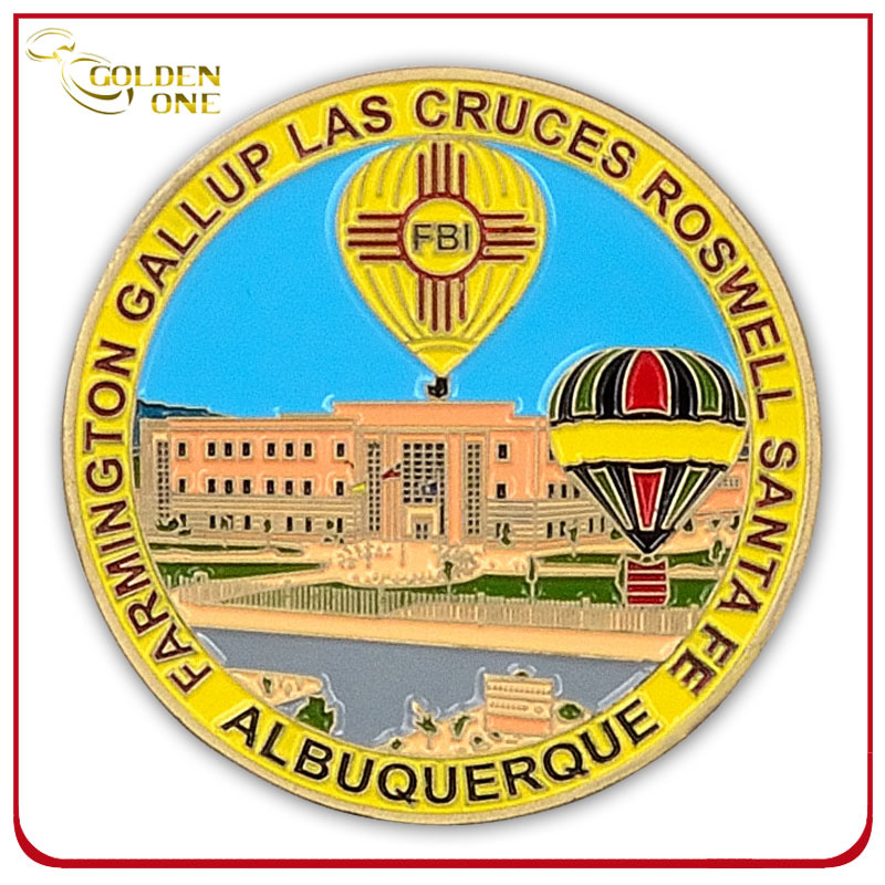Die Cast Soft Enamel Gold Plated Commemorative Coin