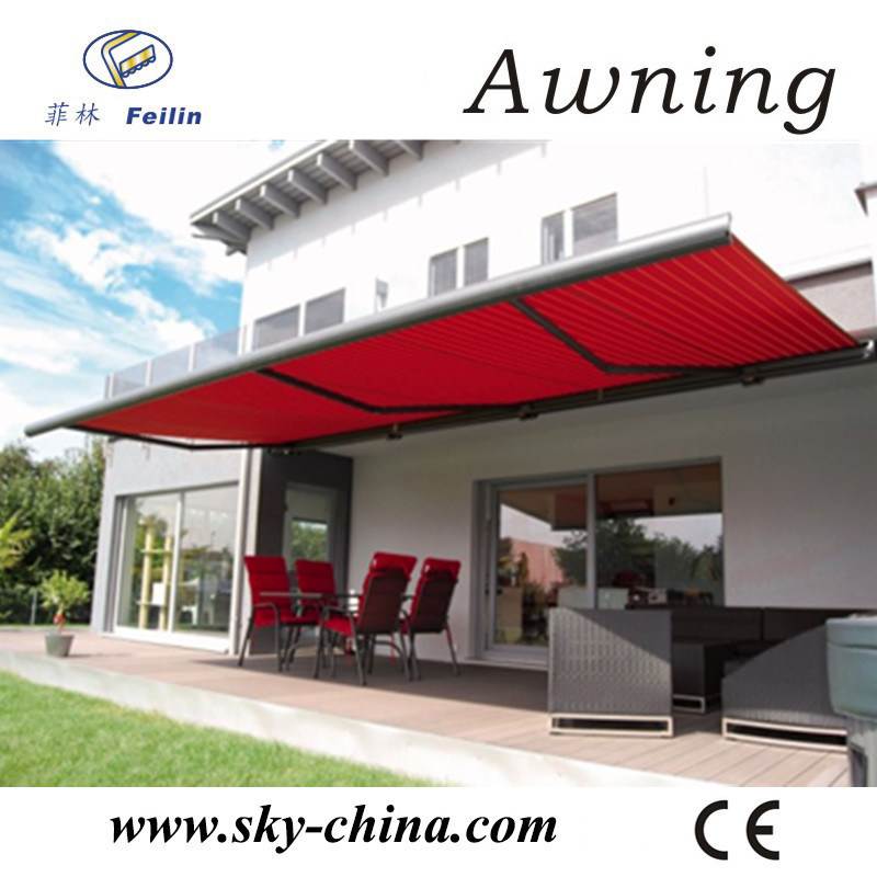Outdoor Horizontal Polyester Motorized Retractable Awning
