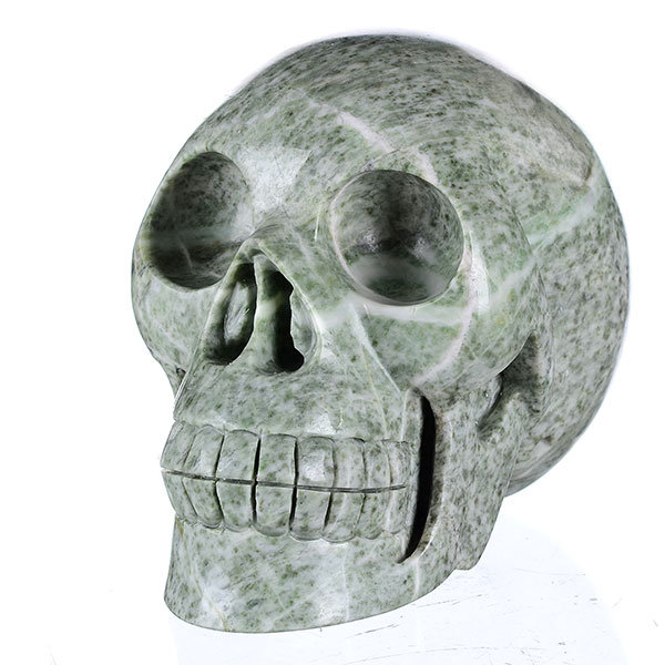 Natural Jade Skull Head, Hand Carved Crystal Skulls (5O69)
