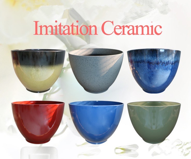 High Quality Beautiful Imitation Ceramic Flowerpot Bowl Pots