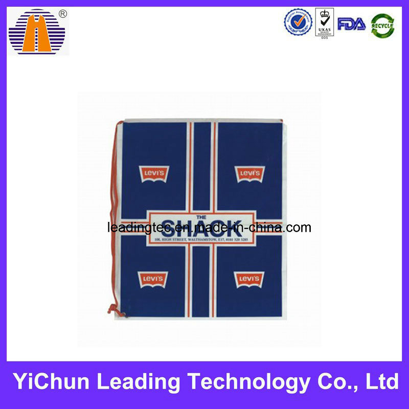 Customized Printed Drawstring Backpack Carrier Plastic Bag