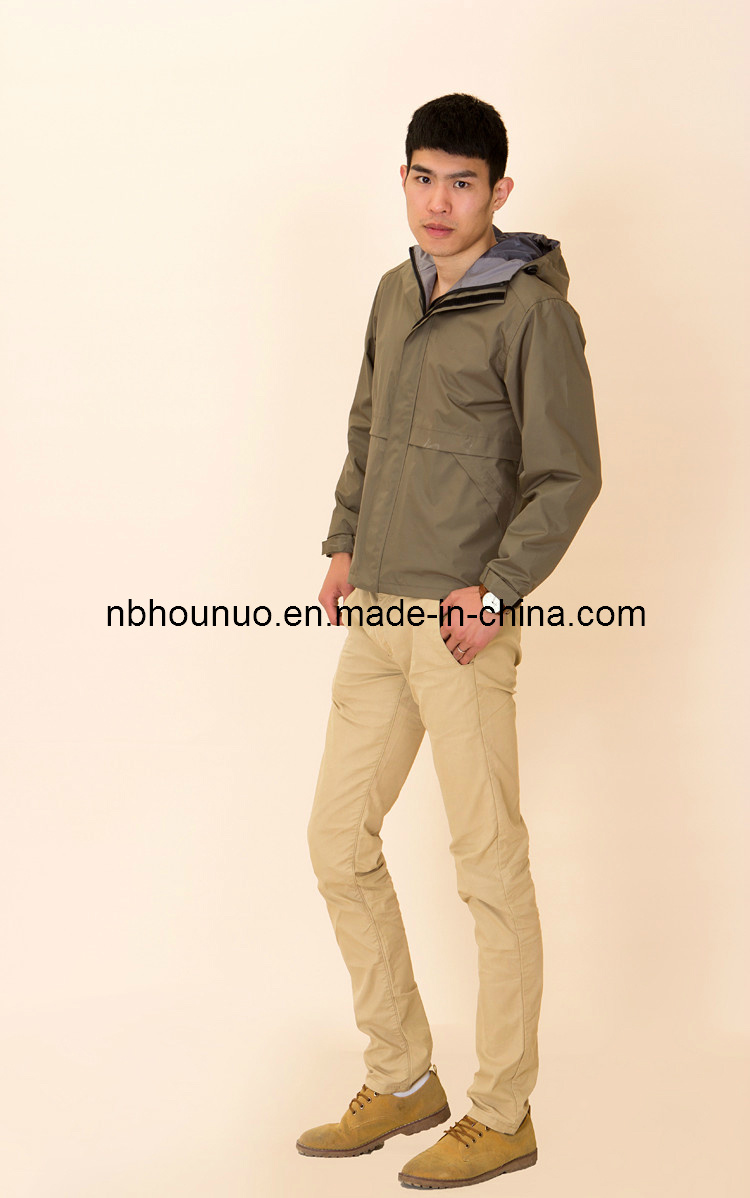 2013 Fashion Man Adult Waterproof Raincoat Jacket Use Polyester Fabric with PVC Fabric