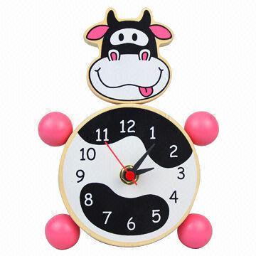 Wooden Table Clock-Cow