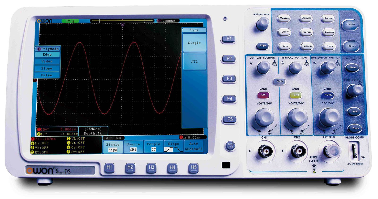 OWON 100MHz 2GS/s Digital Storage Oscilloscope with VGA Port (SDS8102V)