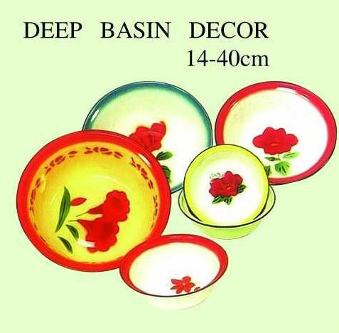 Enamelware Deep Basin Decor/Plain