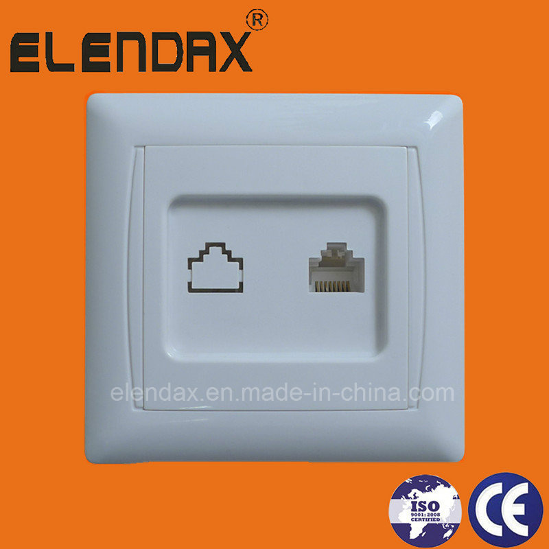 RJ45 Euro Style Flush Mounted Internet Power Socket (F6011)