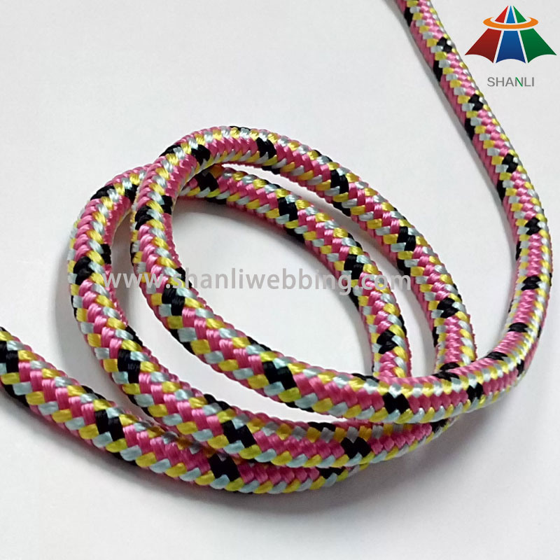 6mm Double Braided Nylon Cord, Mixed Color Nylon Rope for Sports Equipment