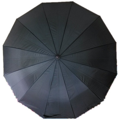 Black Pongee Straight Umbrella (JYSU-22)