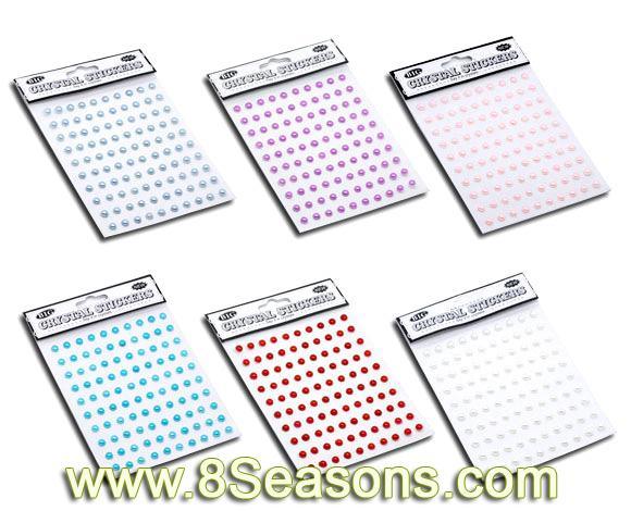 Mixed Self Adhesive Pearl Imitation Craft Card Making Scrapbooking 5mm, Sold Per Packet of 12x100 Pieces (B09793)