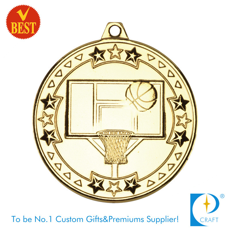 3D Golden Plated Basketball Metal Medal