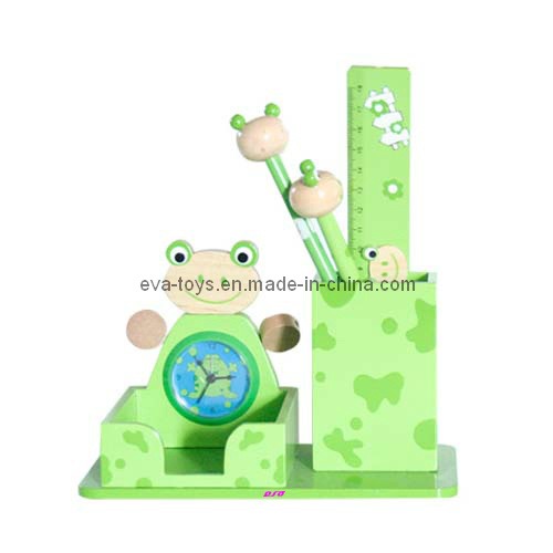 Stationery - Wooden Pen Holder and Clock (WJ278074)