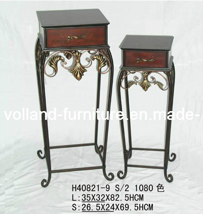 Iron Table Set/Antique Plant Stand/Antique Flower Holder (H40821-9)