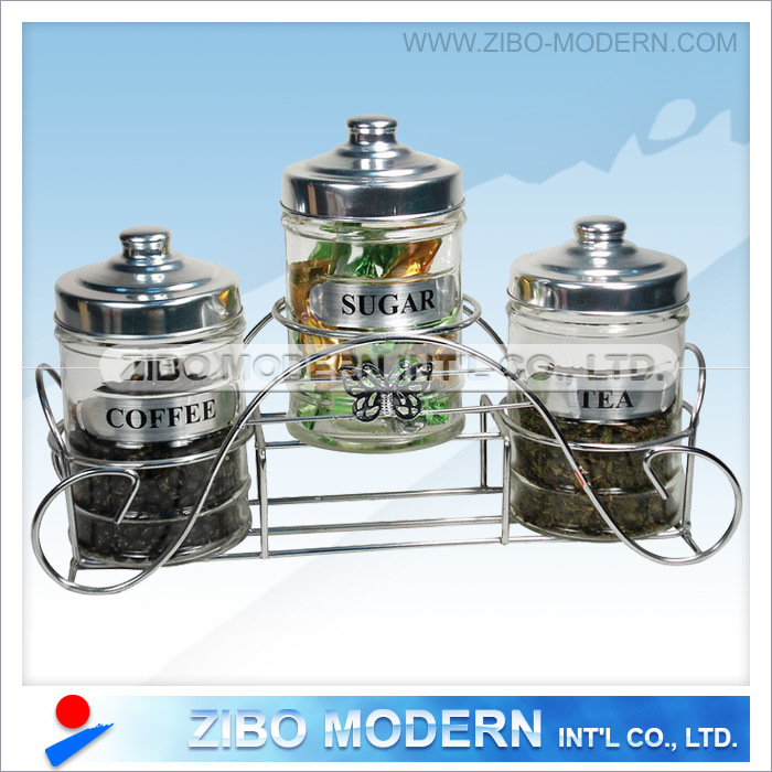 3PC Round Glass Jar Set (GA5005--ZIBO)